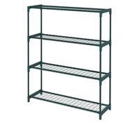 Outsunny estantería para plantas soporte para macetas de 4 niveles con estructura de acero para jardín patio 89x28x107 cm verde oscuro 89 cm