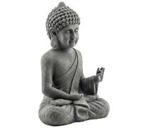 Outsunny Estatua de Jardín, Escultura de Buda Sentado en Óxido de Magnesio, Decoración Espiritual 32 x 23 x 51 cm, Gris oscuro Aosom España