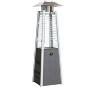 Outsunny Estufa de Gas Butano Portátil 3 KW con Temperatura Ajustable Sistema Antivuelco y Ignición por Presión Plata y Bronce