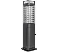 Outsunny Estufa de Pellets 6.86 KW sin Electricidad con Tubo de Vidrio Base Antideslizante y Rejilla Metálica sin Humo Negro