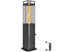 Outsunny Estufa de Pellets, 6.86 KW, sin Electricidad, Estufa Exterior con Tubo de Vidrio, Base Antideslizante y Rejilla Metálica, Calefactor de Pellets sin Humo para Jardín, Terraza, Exterior, Negro