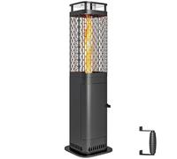 Outsunny Estufa de Pellets sin Electricidad 6.86 KW con Tubo de Vidrio Base Antideslizante y Rejilla Metálica 26x26x95 cm Negro Aosom España