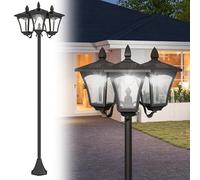 Outsunny Farol Solar de Jardín 3 Luces LED IP44 51,5x47x182,5 cm Negro