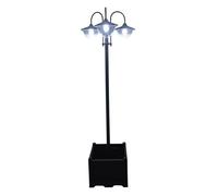 Outsunny Farol Solar de Jardín con 18 Luces LED Blanca Fría 6000K IP44 para Camino Terraza Patio 60x55x189 cm Negro Aosom España