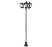 Outsunny Farola Solar de Jardín con 3 Luces LED Impermeable IP44 Sensor de Noche Farol de Exterior 51,5x47x182,5cm Negro
