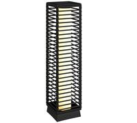 Outsunny Farol solar exterior de resina trenzada lámpara de pie inalámbrica recargable sensor de luz 16 x 16 x 68 cm negro