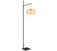 Outsunny Farol solar exterior resina trenzada, farol bohemio 178cm, sensor de luz, encendido automático, amarillo Aosom España