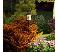 Outsunny Farola Solar Luz Solar de Exterior con Panel Solar Encendido y Apagado Automático IP44 para Terraza Patio 17x17x127 cm Negro