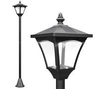 Outsunny Farola Solar Exterior Apagado Automático 15x15x120 cm Negro