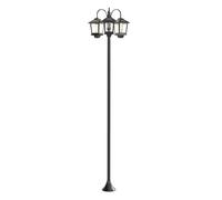 Outsunny Farola Solar Exterior de Jardín con 3 Cabezales, Luz Solar de Exterior de Aluminio con Encendido/Apagado Automático, Impermeable IP44, para Terraza, Patio, 40x34,5x188 cm, Negro