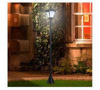 Outsunny Farola Solar Exterior Luz Solar Exterior Jardín Lámpara de Pie con Apagado Automático IP44 para Exteriores Patio Terraza 15x15x120 cm Negro