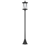 Outsunny Farola Solar Luz Solar de Exterior con Panel Solar Apagado y Encendido Automático Impermeable IP44 para Jardín Patio Terraza 17x17x127 cm Negro