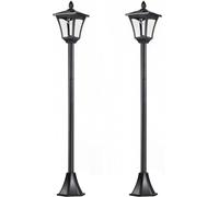 Outsunny Farolas solares 18x18x160 cm negro