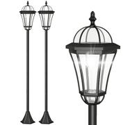 Outsunny 2 Farolas Solares 129 Cm Con 2 Luces Led Blanca 6000k Impermeable Ip44