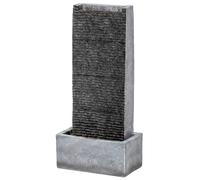 Outsunny Fuente de 2 niveles, fuente de jardín con iluminación LED, bomba, aspecto granito 37,5 x 22 x 80 cm