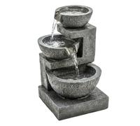 Outsunny Fuente de Agua Decorativa con Iluminación LED y Bomba, Fuente de Jardín Exteror en Cascada de 3 Niveles, Resistente a la Intemperie, para Jardín, Patio, Terraza, 40x37x61 cm, Multicolor