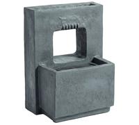 Outsunny Fuente de jardín de 2 niveles con iluminación LED, maceta, bomba, aspecto piedra, ajustable 45 x 31,5 x 58,5 cm