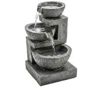 Outsunny Fuente de Jardín en Cascada 3 Niveles con LED, 40x37x61 cm, Multicolor Aosom España