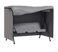 Outsunny Funda Balancín Jardín Funda Columpio Jardín Exterior Cubierta de Columpio de Tela Oxford 600D con 2 Cremalleras Impermeable 205x124x164 cm Gris Claro