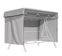 Outsunny Funda Balancín Jardín Impermeable 215x155x150 cm Gris Claro | Funda Columpio Jardín Exterior, Cubierta de Columpio con Cremallera