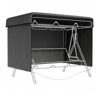 Outsunny Funda Balancín Jardín, Funda Columpio Jardín Exterior, Cubierta de Columpio con Cremallera, Impermeable, 215x155x150 cm, Negro