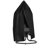 Outsunny Funda de silla colgante, funda de silla tipo capullo de huevo, tejido Oxford 210D, con cremallera, Ø 115 x 190 cm, negro
