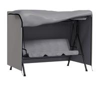 Outsunny Funda para Balancín de Jardín con Cremallera Cubierta para Muebles de Exterior 205x124x164 cm Gris Claro