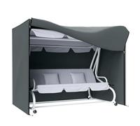 Outsunny Funda para columpio de jardín de 3 plazas, impermeable, resistente al viento y a los rayos UV, 420D con cremallera, 220 x 125 x 172 cm, color gris