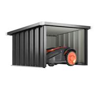 Outsunny Garaje cortacésped Techo cobertizo 108x86x62.5cm Gris Oscuro | Protector de borde para robot cortacésped, refugio, techo de carport, cubierta de lluvia, acero galvanizado