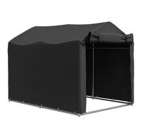 Outsunny Garaje para bicicletas, cobertizo impermeable con puerta enrollable, resistente a los rayos UV 220 x 157 x 165 cm Negro