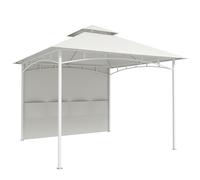 Outsunny Gazebo de Jardín 3x3 m con Cortinas, Bolsillos Portaobjetos, Gancho en el Techo, Gazebo de Exterior con Techo Doble, Orificios de Drenaje Estructura Metálica, para Jardín Balcón Fiestas Patio