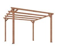 Outsunny Gazebo Pérgola 3x3 m en Abeto, Pérgola de Jardín con Soportes Triangulares y 5 Vigas para Enredaderas, Pérgola de Madera para Exterior, Patio, Terraza, Efecto Madera de Arce Aosom España
