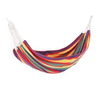 Outsunny Hamaca de Algodón para Jardín 210x150 cm Hamaca Colgante Portátil Carga Máx. 150 kg para Piscina Camping Rayas Multicolor Aosom España