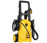 Outsunny Hidrolimpiadora de Alta Presión 1600W 120 Bar con Bomba Boquilla Ajustable y Parada Automática 29,5x22x60 cm Amarillo