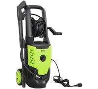 Outsunny Hidrolimpiadora de Alta Presión 2200W con Accesorios Ángulo Ajustable y Parada Automática 32x32x80 cm Verde y Negro