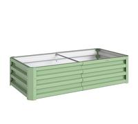 Outsunny Huerto de Jardín Rectangular de Chapa de Acero Ondulada 120x60x30,5 cm Verde Aosom España