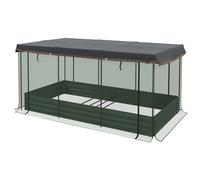 Outsunny Huerto elevado con red antiaves y protección solar, estructura metálica, 230x110x110 cm, Gris/Verde/Negro