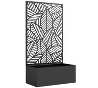Outsunny Huerto elevado de metal con enrejado para plantas trepadoras, independiente o para montaje en pared Aosom España
