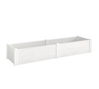 Outsunny Huerto elevado de plástico ensamblable, macetero con montaje DIY, mini invernadero 197 x 54 x 33 cm Blanco Aosom España