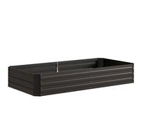 Outsunny Huerto elevado macetero rectangular en acero galvanizado tutores para tomates y plantas trepadoras 180 x 90 x 29,5 cm