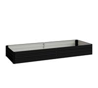 Outsunny Huerto rectangular de jardín jardinera exterior 241 x 90,5 x 30 cm chapa de acero ondulada negro