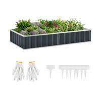 Outsunny Huerto Urbano 174x90x30cm Arriate de Jardín de Acero Incluye Guantes Jardinera Macetero Rectangular para Cultivos Plantas Aosom España