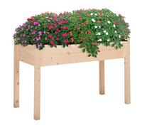 Outsunny Huerto Urbano Elevado Mesa de Cultivo de Madera con Tela no Tejida para Cultivos Plantas Flores 122,5x56,5x76 cm Natural Aosom España