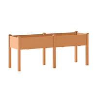 Outsunny Huerto Urbano Elevado de Madera, Mesa de Cultivo con Patas, 6 Orificios de Drenaje, para Cultivo, Plantas, Flores y Verduras, 184x59x76,5 cm, Marrón
