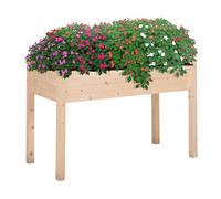 Outsunny Huerto Urbano Elevado Mesa de Cultivo de Madera con Tela no Tejida para Cultivos Plantas Flores 122,5x56,5x76 cm Natural Aosom España