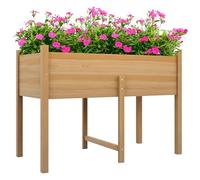 Outsunny Huerto Urbano Elevado Mesa de Cultivo 115x55x80 cm 100 kg Natural