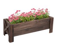 Outsunny Huerto Urbano Jardinera Macetero de Madera Rectangular con Patas para Flores Plantas 100x36,5x36 cm Marrón Aosom España