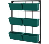 Outsunny Huerto Vertical de Pared de 3 Niveles con 6 Macetas, en Acero y Plástico, 52x14x66 cm, Verde Aosom España