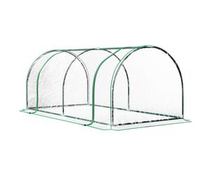 Outsunny Invernadero Caseta Túnel para Jardín Terraza Cultivo de Plantas y Semillas con Marco de Acero y Cubierta PVC Transparente Aosom España