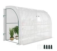 Outsunny invernadero con estantes ventana, invernadero de lámina de acero resistente al invierno, invernadero de pared para balcón, jardín, casa de tomate 300x150x213cm invernadero de tomate para